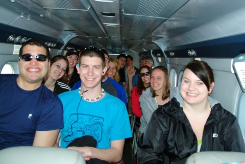 inside the plane