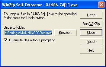 WinZip Self-Extractor - 04466-7d[1].exe Dialog Box
